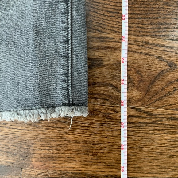 Loft Black Wash Distressed Raw Hem Straight Jean - Picture 7 of 7